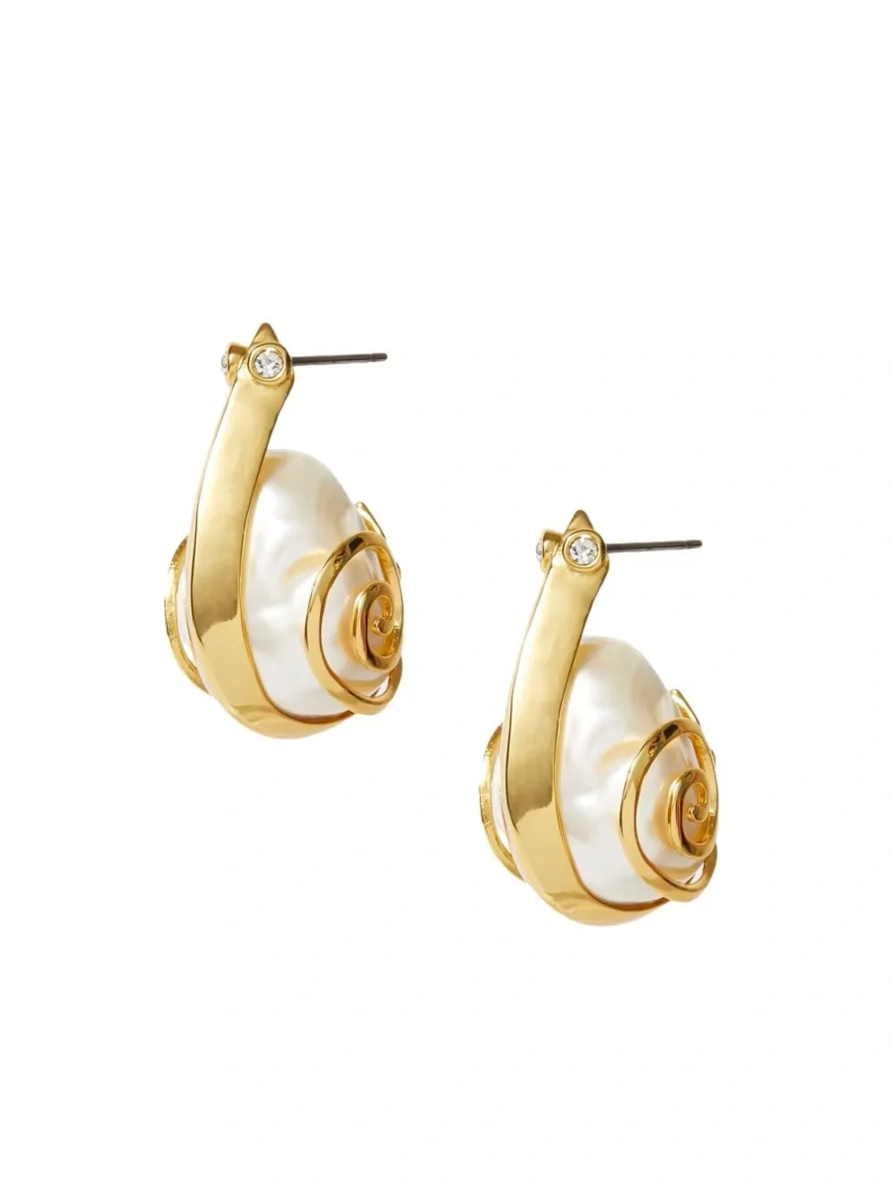 Lele Sadoughi Snail Hoop Earring in Pearl